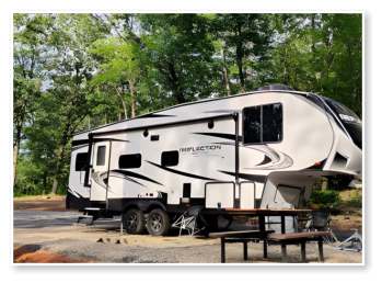 A fifth wheel camper in one of our rv sites